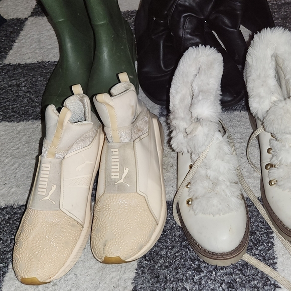 Bundle of ladies shoes , Converse, Puma sneakers and boots - Picture 2 of 3